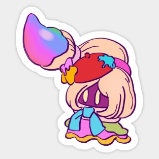 cute colorful rainbow painter artist girl vividria Sticker